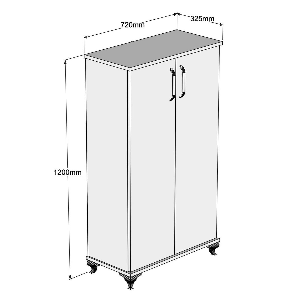 Pantofar Sumer, Alb, 72x120x33 cm