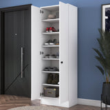Pantofar Vivre cu 6 rafturi, Alb, 60x183x38 cm - Alb