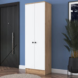 Pantofar Vivre cu 6 rafturi, Alb, 60x183x38 cm - Nuc Alb