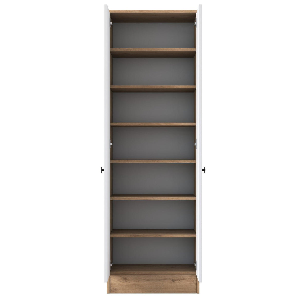 Pantofar Vivre cu 6 rafturi, Alb, 60x183x38 cm - Nuc Alb