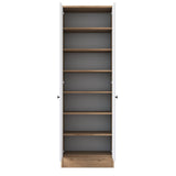 Pantofar Vivre cu 6 rafturi, Alb, 60x183x38 cm - Nuc Alb