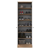 Pantofar Vivre cu 6 rafturi, Alb, 60x183x38 cm - Nuc Alb