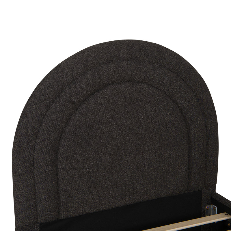 Pat Arcuate din stofa boucle, cu pat glisant, Antracit - Bej, 90x200 cm - Antracit