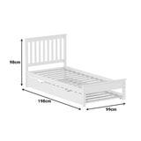 Pat Bed Benia, Placaj, 90x190 cm - Alb