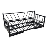 Canapea-Pat cu functie dubla Remmie, metal, Alb - Negru, 90x190 cm - Negru