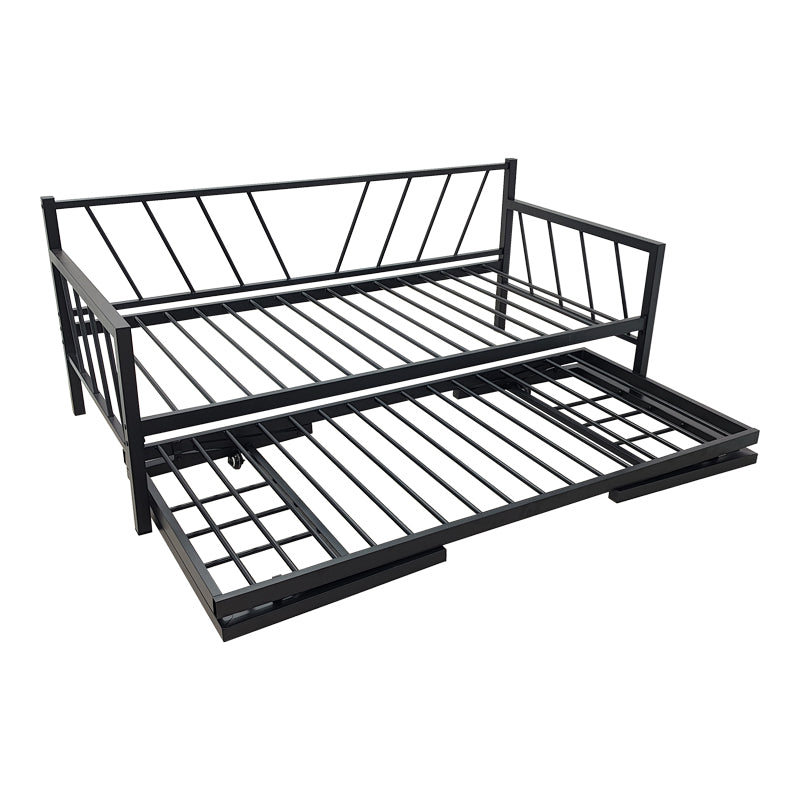 Canapea-Pat cu functie dubla Remmie, metal, Alb - Negru, 90x190 cm - Negru