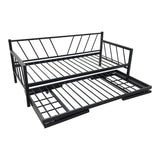 Canapea-Pat cu functie dubla Remmie, metal, Alb - Negru, 90x190 cm - Negru