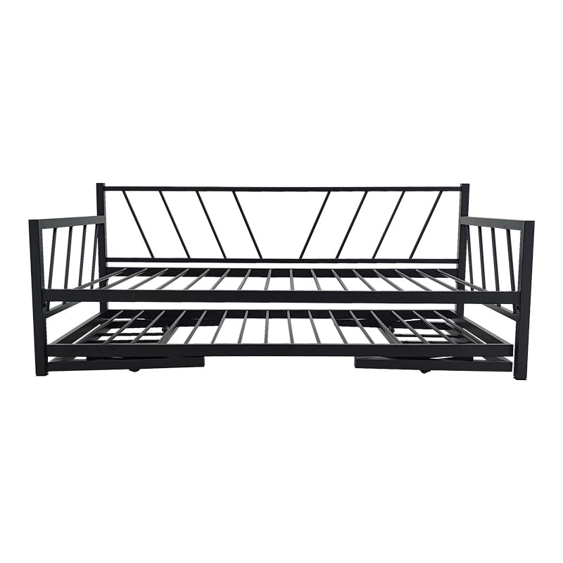 Canapea-Pat cu functie dubla Remmie, metal, Alb - Negru, 90x190 cm - Negru