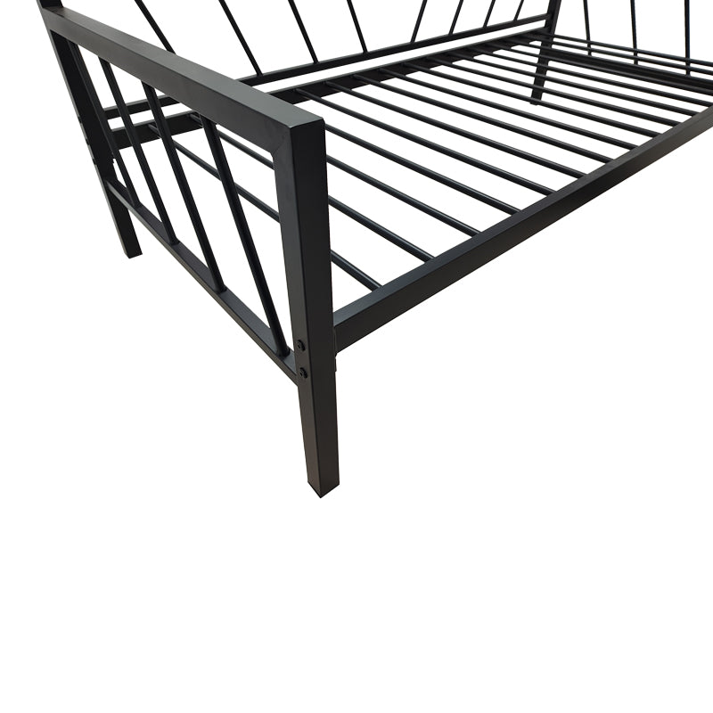 Canapea-Pat cu functie dubla Remmie, metal, Alb - Negru, 90x190 cm - Negru