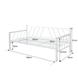 Canapea-Pat cu functie dubla Remmie, metal, Alb - Negru, 90x190 cm - Negru