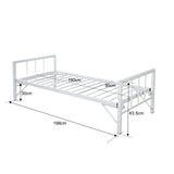 Canapea-Pat cu functie dubla Remmie, metal, Alb - Negru, 90x190 cm - Negru