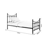 Pat Beowulf metal, Negru - Alb, 90x190x102 cm - Negru