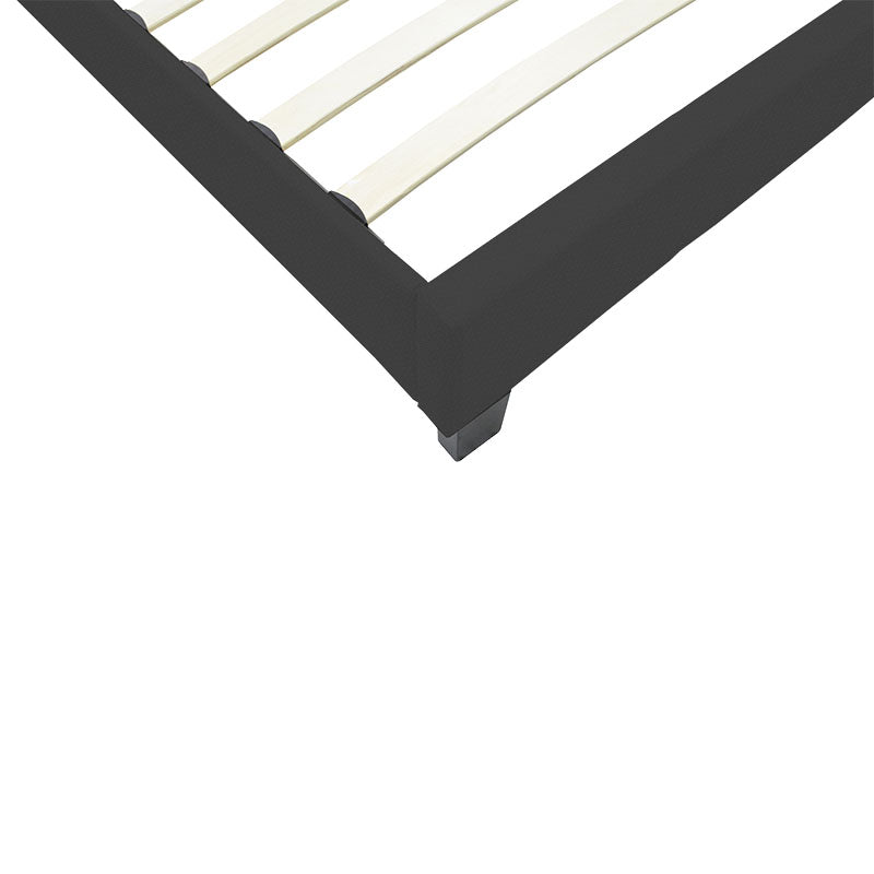 Pat cu funcție Nevil, Stil Modern, Material Textil Antracit, Picioare Lemn, Negru, 90x190 cm