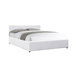 Pat cu spatiu de depozitare Dellia, Imitatie piele, Alb - Negru, 120x200 cm - Pat cu spatiu de depozitare Dellia, Imitatie piele, Alb - Negru, 120x200 cm - 388-000002
