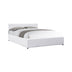 Pat cu spatiu de depozitare Dellia, Imitatie piele, Alb - Negru, 120x200 cm - 388-000002