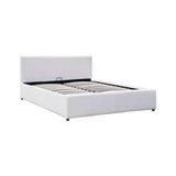 Pat cu spatiu de depozitare Dellia, Imitatie piele, Alb - Negru, 120x200 cm - Alb