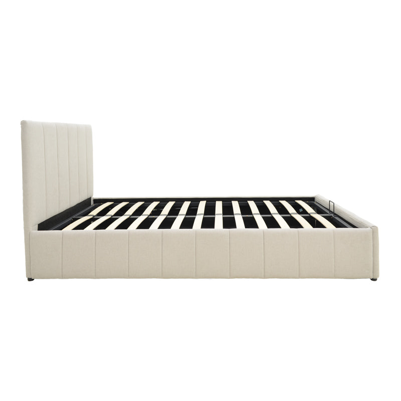 Pat cu spatiu de depozitare Snuggle, Bej - Gri, 120x200 cm - Bej
