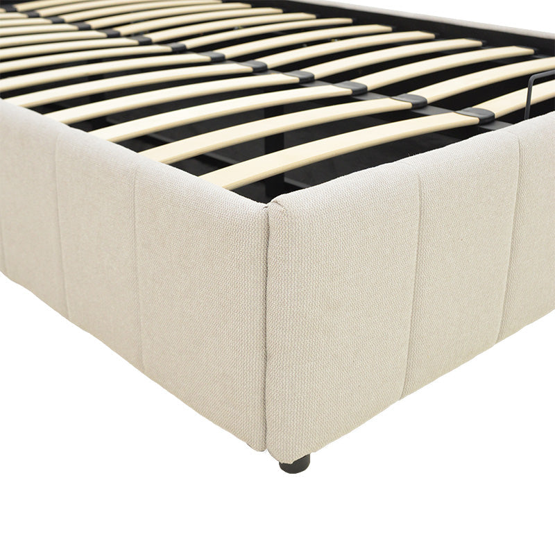 Pat cu spatiu de depozitare Snuggle, Bej - Gri, 120x200 cm - Bej