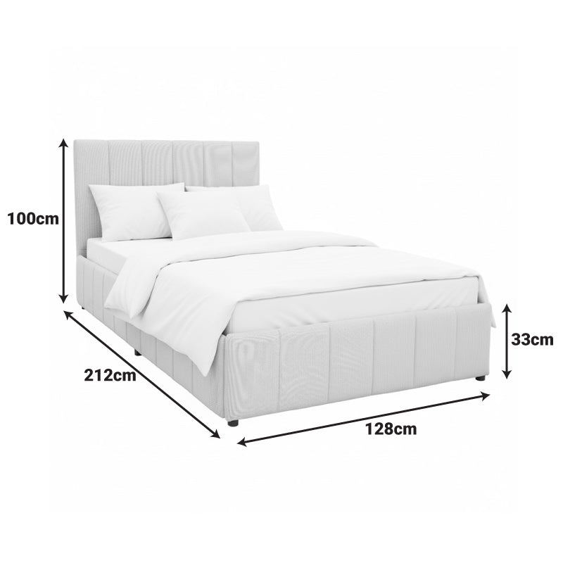 Pat cu spatiu de depozitare Snuggle, Bej - Gri, 120x200 cm - Bej
