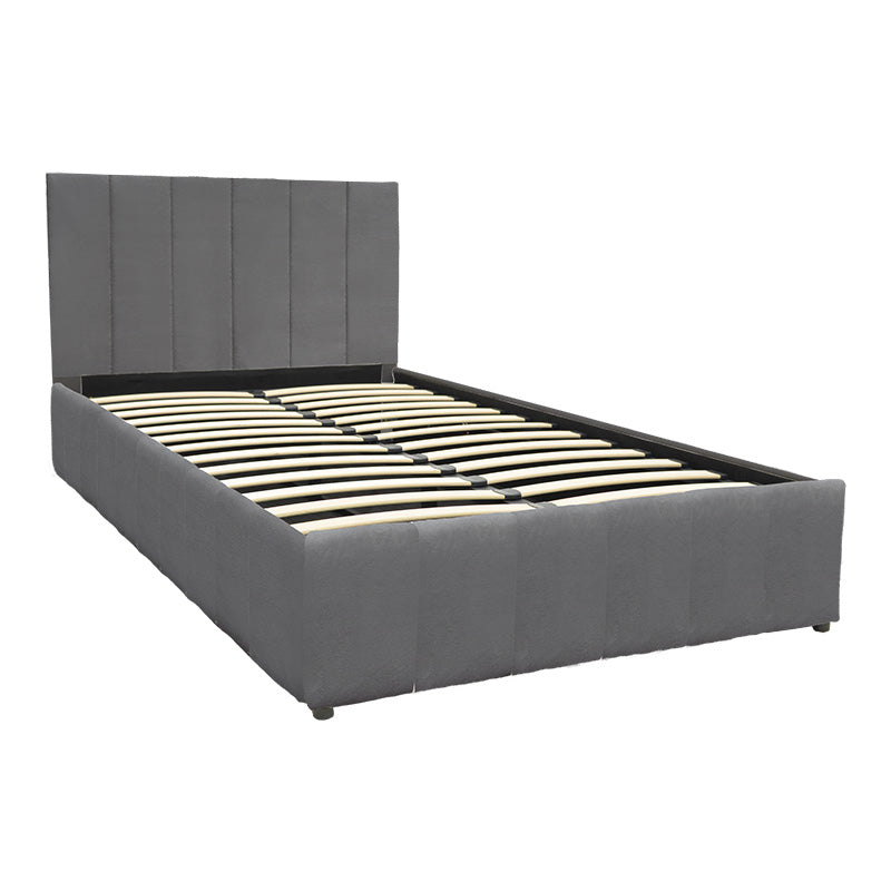 Pat cu spatiu de depozitare Snuggle, Catifea, Antracit - Gri, 120x200 cm - Antracit