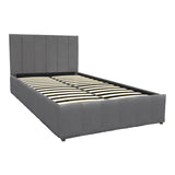 Pat cu spatiu de depozitare Snuggle, Catifea, Antracit - Gri, 120x200 cm - Antracit