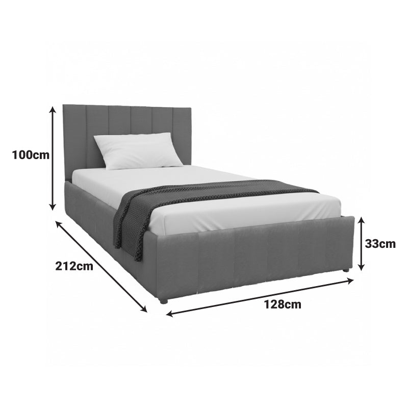 Pat cu spatiu de depozitare Snuggle, Catifea, Antracit - Gri, 120x200 cm - Antracit