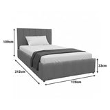 Pat cu spatiu de depozitare Snuggle, Catifea, Antracit - Gri, 120x200 cm - Antracit