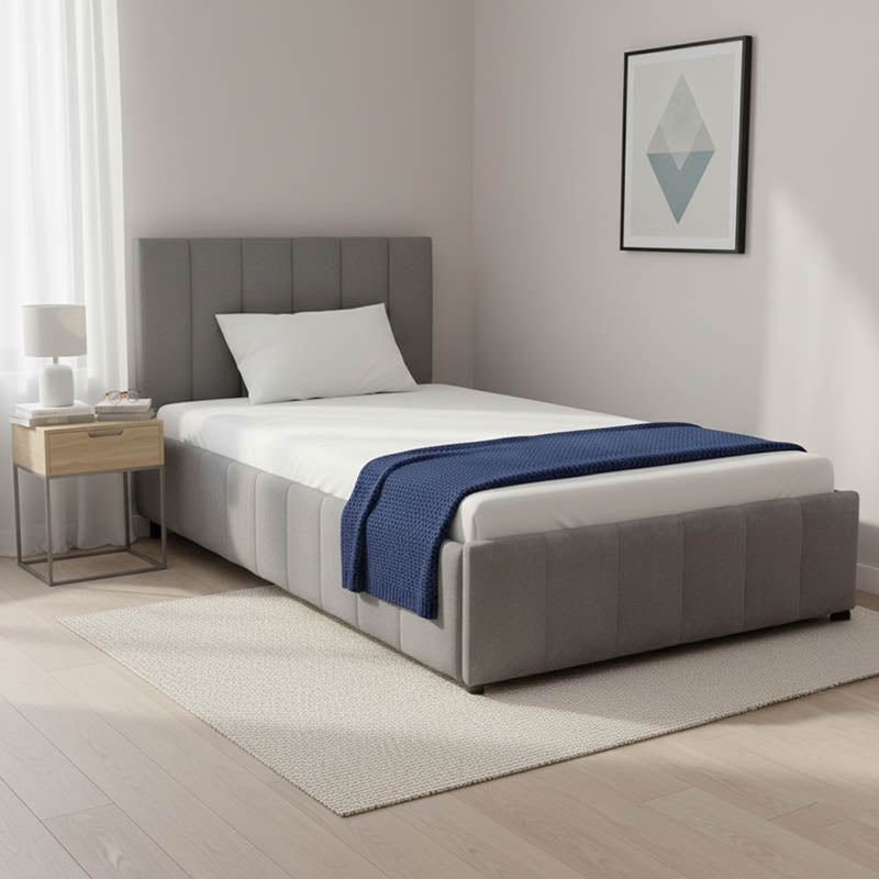 Pat cu spatiu de depozitare Snuggle, Catifea, Antracit - Gri, 120x200 cm - Gri