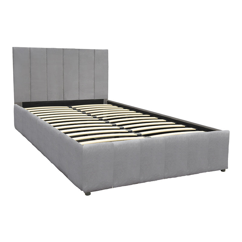 Pat cu spatiu de depozitare Snuggle, Catifea, Antracit - Gri, 120x200 cm - Gri