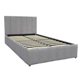 Pat cu spatiu de depozitare Snuggle, Catifea, Antracit - Gri, 120x200 cm - Gri