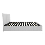 Pat cu spatiu de depozitare Snuggle, Bej - Gri, 120x200 cm - Gri