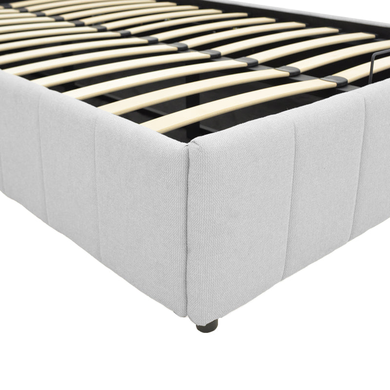 Pat cu spatiu de depozitare Snuggle, Bej - Gri, 120x200 cm - Gri
