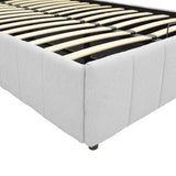Pat cu spatiu de depozitare Snuggle, Bej - Gri, 120x200 cm - Gri