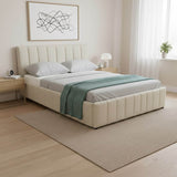 Pat cu spatiu de depozitare Snuggle, Bej - Gri, 160x200 cm - Bej
