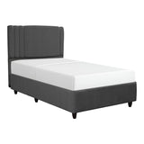 Pat cu spatiu depozitare Lineo single boucle, antracit, 120x200 cm