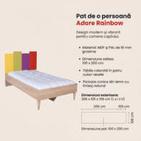 Pat de o persoană KRY-920-SX-2 Home Collection® Rainbow, Multicolor, 105x106x206 cm