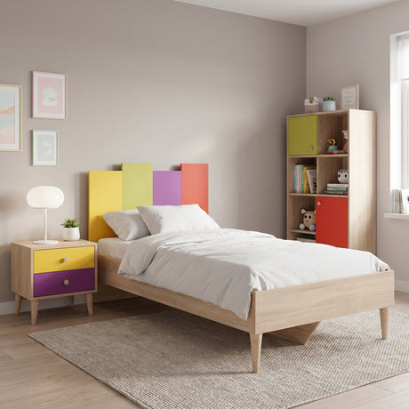Pat de o persoană KRY-920-SX-2 Home Collection® Rainbow, Multicolor, 105x106x206 cm