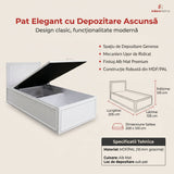 Pat de o persoana KRB-1010-DD-2 Home Collection® Country cu loc de depozitare, Alb, 105x105x205 cm