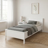 Pat de o persoana KRY-991-BB-2 Home Collection® Rustic, Alb, 118x89x207 cm