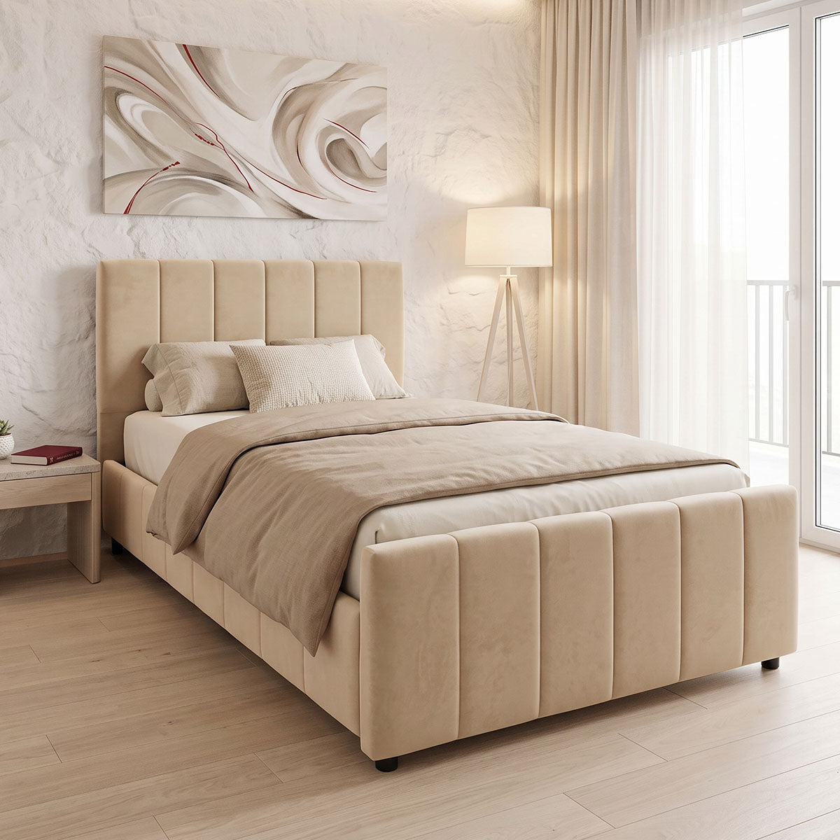 Pat Doulia, catifea, Diverse culori, 100x200 cm - Bej | SKU: 388-000046 | Pat Doulia, catifea, 100x200 cm, varianta Bej, produs pentru amenajarea locuinței, disponibil online în România la CasaMob