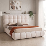 Pat dublu Abena, cu depozitare, bouclé, Diverse culori, 160x200 cm - Crem | SKU: 279-000028 | Pat dublu Abena, cu depozitare, bouclé, 160x200 cm, varianta Crem, produs pentru amenajarea locuinței, disponibil online în România la CasaMob
