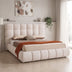 Crem | SKU: 279-000028 | Pat dublu Abena, cu depozitare, bouclé, 160x200 cm, varianta Crem, produs pentru amenajarea locuinței, disponibil online în România la CasaMob