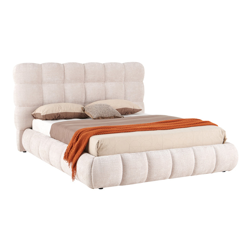 Pat dublu Abena, cu depozitare, bouclé, Diverse culori, 160x200 cm - Crem | SKU: 279-000028 | Pat dublu Abena, cu depozitare, bouclé, 160x200 cm, varianta Crem, produs pentru amenajarea locuinței, disponibil online în România la CasaMob