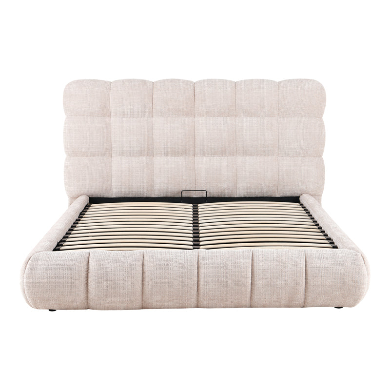Pat dublu Abena, cu depozitare, bouclé, Diverse culori, 160x200 cm - Crem | SKU: 279-000028 | Pat dublu Abena, cu depozitare, bouclé, 160x200 cm, varianta Crem, produs pentru amenajarea locuinței, disponibil online în România la CasaMob