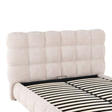 Pat dublu Abena, cu depozitare, bouclé, Diverse culori, 160x200 cm - Crem | SKU: 279-000028 | Pat dublu Abena, cu depozitare, bouclé, 160x200 cm, varianta Crem, produs pentru amenajarea locuinței, disponibil online în România la CasaMob