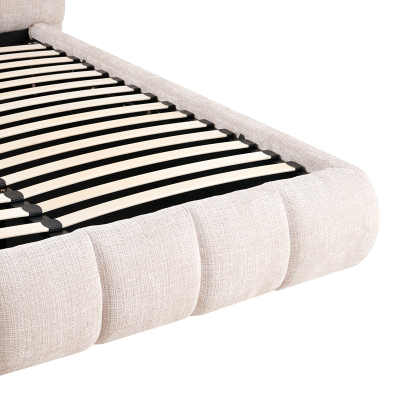 Pat dublu Abena, cu depozitare, bouclé, Diverse culori, 160x200 cm - Crem | SKU: 279-000028 | Pat dublu Abena, cu depozitare, bouclé, 160x200 cm, varianta Crem, produs pentru amenajarea locuinței, disponibil online în România la CasaMob