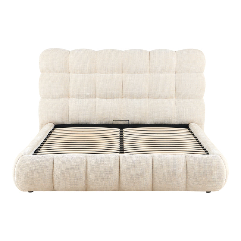 Pat dublu Abena, cu depozitare, bouclé, Diverse culori, 160x200 cm - Bej | SKU: 279-000029 | Pat dublu Abena, cu depozitare, bouclé, 160x200 cm, varianta Bej, produs pentru amenajarea locuinței, disponibil online în România la CasaMob