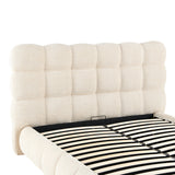Pat dublu Abena, cu depozitare, bouclé, Diverse culori, 160x200 cm - Bej | SKU: 279-000029 | Pat dublu Abena, cu depozitare, bouclé, 160x200 cm, varianta Bej, produs pentru amenajarea locuinței, disponibil online în România la CasaMob