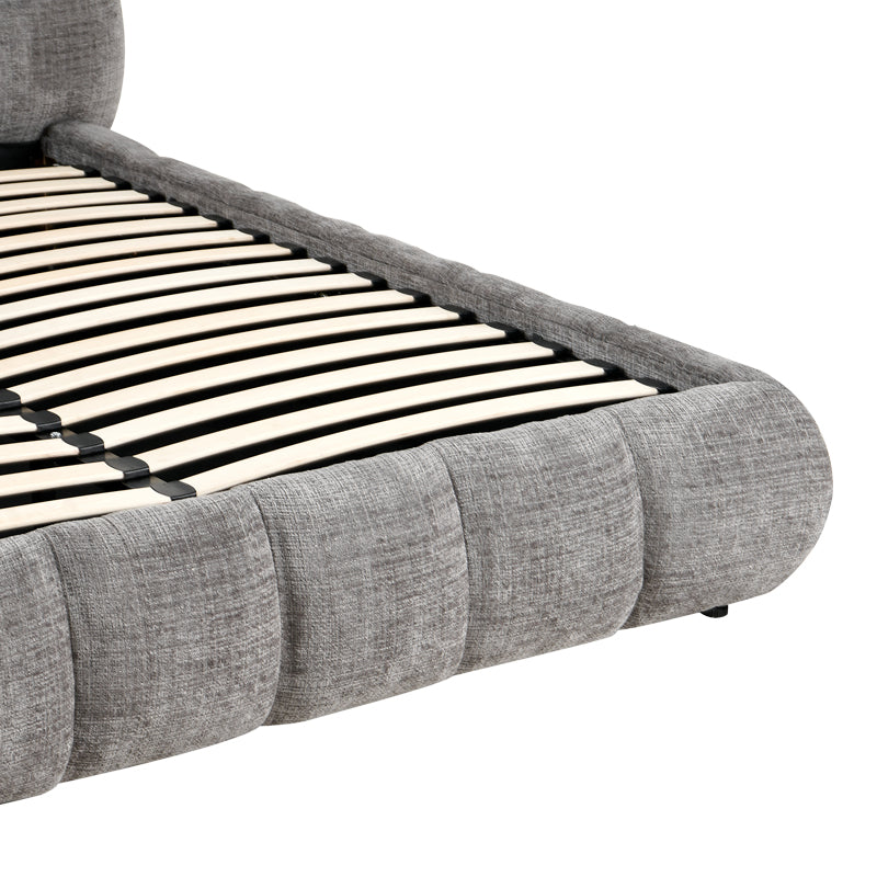 Pat dublu Abena, cu depozitare, bouclé, Diverse culori, 160x200 cm - Gri | SKU: 279-000030 | Pat dublu Abena, cu depozitare, bouclé, 160x200 cm, varianta Gri, produs pentru amenajarea locuinței, disponibil online în România la CasaMob