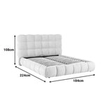 Pat dublu Abena, cu depozitare, bouclé, Diverse culori, 160x200 cm - Gri | SKU: 279-000030 | Pat dublu Abena, cu depozitare, bouclé, 160x200 cm, varianta Gri, produs pentru amenajarea locuinței, disponibil online în România la CasaMob